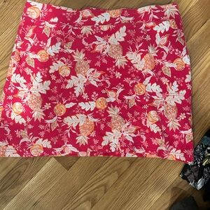 Croft & Barrow Pink and Orange Floral Mini Skirt